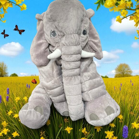 IKEA Klappar Elephant Plush Stuffed Animal Safari Shower Gift Decor 23" Nursery - Picture 12 of 12